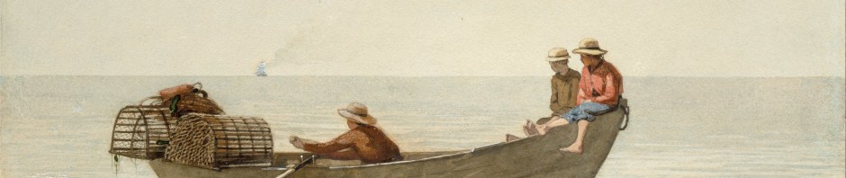 Three Boys in a Dory with Lobster Pots, Winslow Homer, 1875